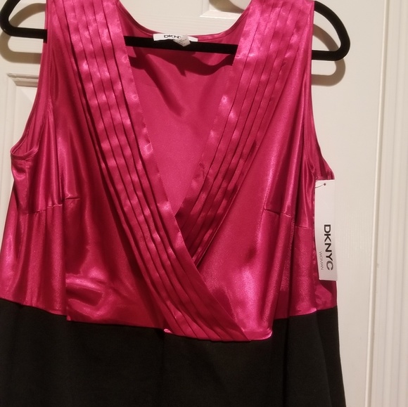Lovely pink satin dress with black skirt - Picture 5 of 5